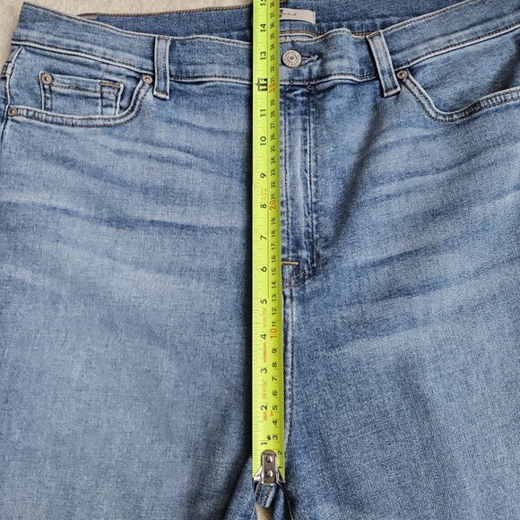 7 for All Mankind Women's Blue Gwenevere Medium Wash Stretch Denim Jeans 34x27 - Picture 9 of 11